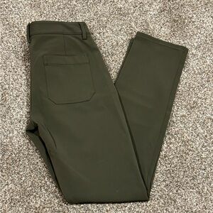 Theory Women Dantey Mandatory Slim Straight Olive Green Pants Size 4 inseam 29”